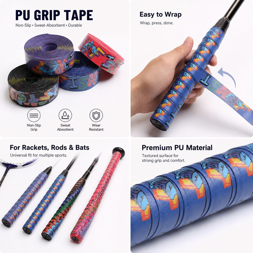 PU 배드민턴 라켓 쿠션 오버 그립 미끄럼 방지 다채로 - Fishing Rod Wrap Tape 리뷰 및 가격